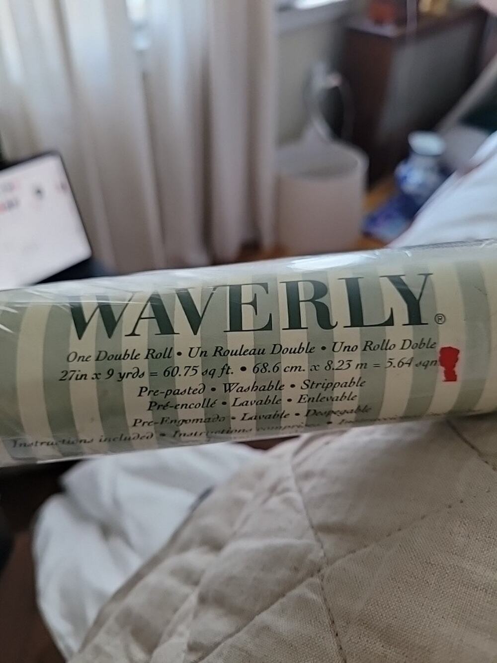 Waverly Wallpaper USA sealed Cottagecore maroon.